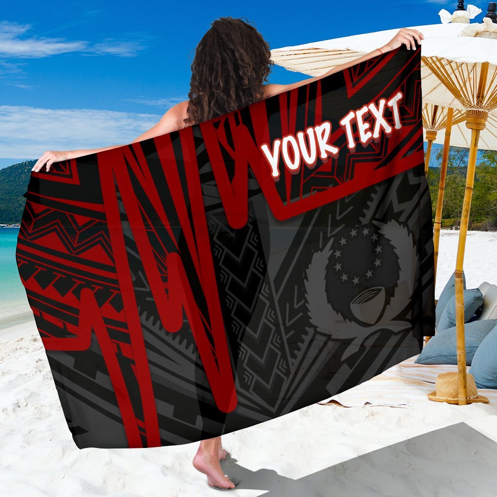 Pohnpei Personalised Sarong - Pohnpei Seal In Heartbeat Patterns Style (Red) One Style One Size Red - Polynesian Pride