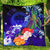 Federated States of Micronesia Premium Quilts - Humpback Whale with Tropical Flowers (Blue) Blue - Polynesian Pride