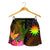 Nauru Polynesian Women's Shorts - Hibiscus and Banana Leaves - Polynesian Pride