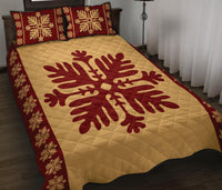 Hawaiian Quilt Pattern Tradition Palm Quilt Bed Set - Polynesian Pride