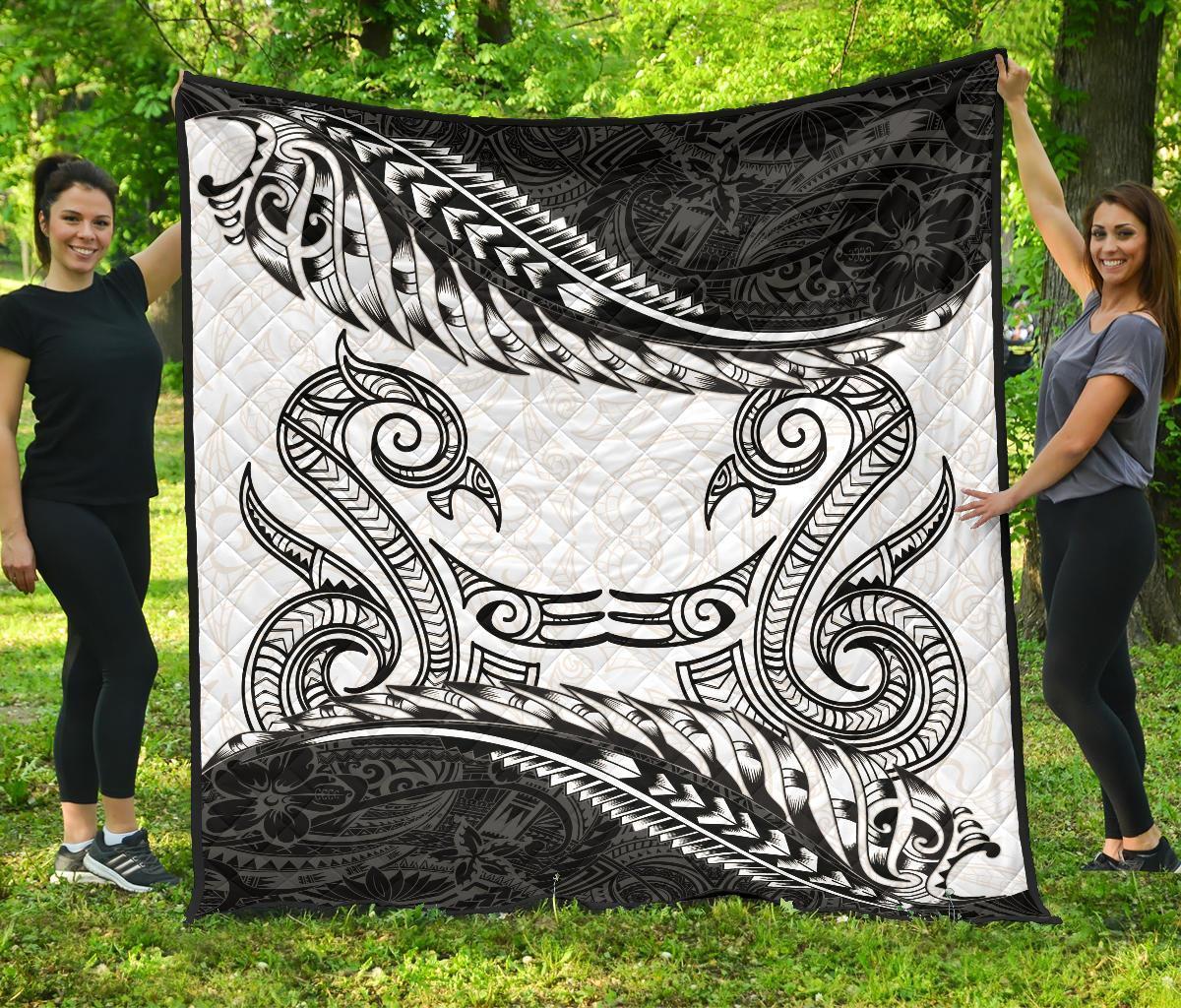 Aotearoa Premium Quilt Maori Manaia With Silver Fern - Polynesian Pride