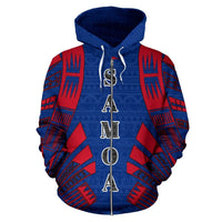 Samoa All Over Zip up Hoodie Polynesian Tattoo Style - Polynesian Pride