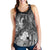 Vanuatu Women's Racerback Tanks - Humpback Whale with Tropical Flowers (White) - Polynesian Pride