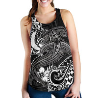 Pohnpei Wome's Racerback Tank - White Shark Polynesian Tattoo - Polynesian Pride