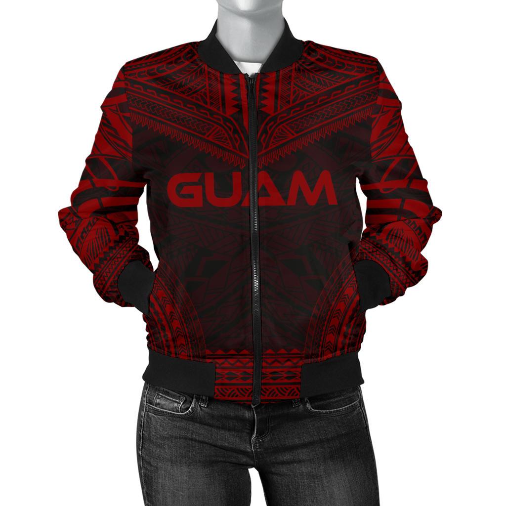 Guam Polynesian Chief Women'S Bomber Jacket - Red Version Red - Polynesian Pride