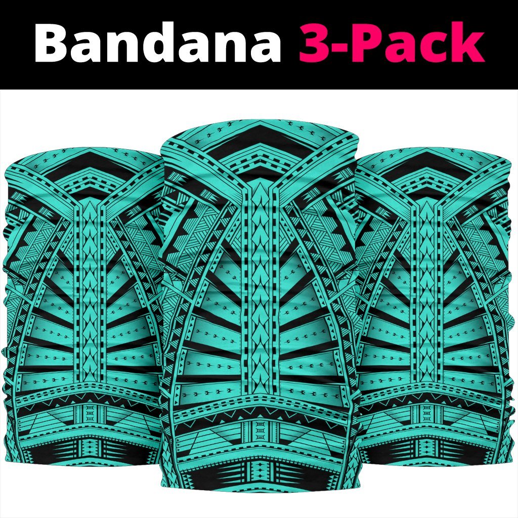 Polynesian Hard Tatau Turquoise Unisex Bandana One Size Blue - Polynesian Pride