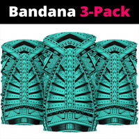 Polynesian Hard Tatau Turquoise Unisex Bandana One Size Blue - Polynesian Pride