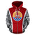 Tahitian Polynesian Zip up Hoodie Tahiti Flag Polynesian Tattoo - Polynesian Pride