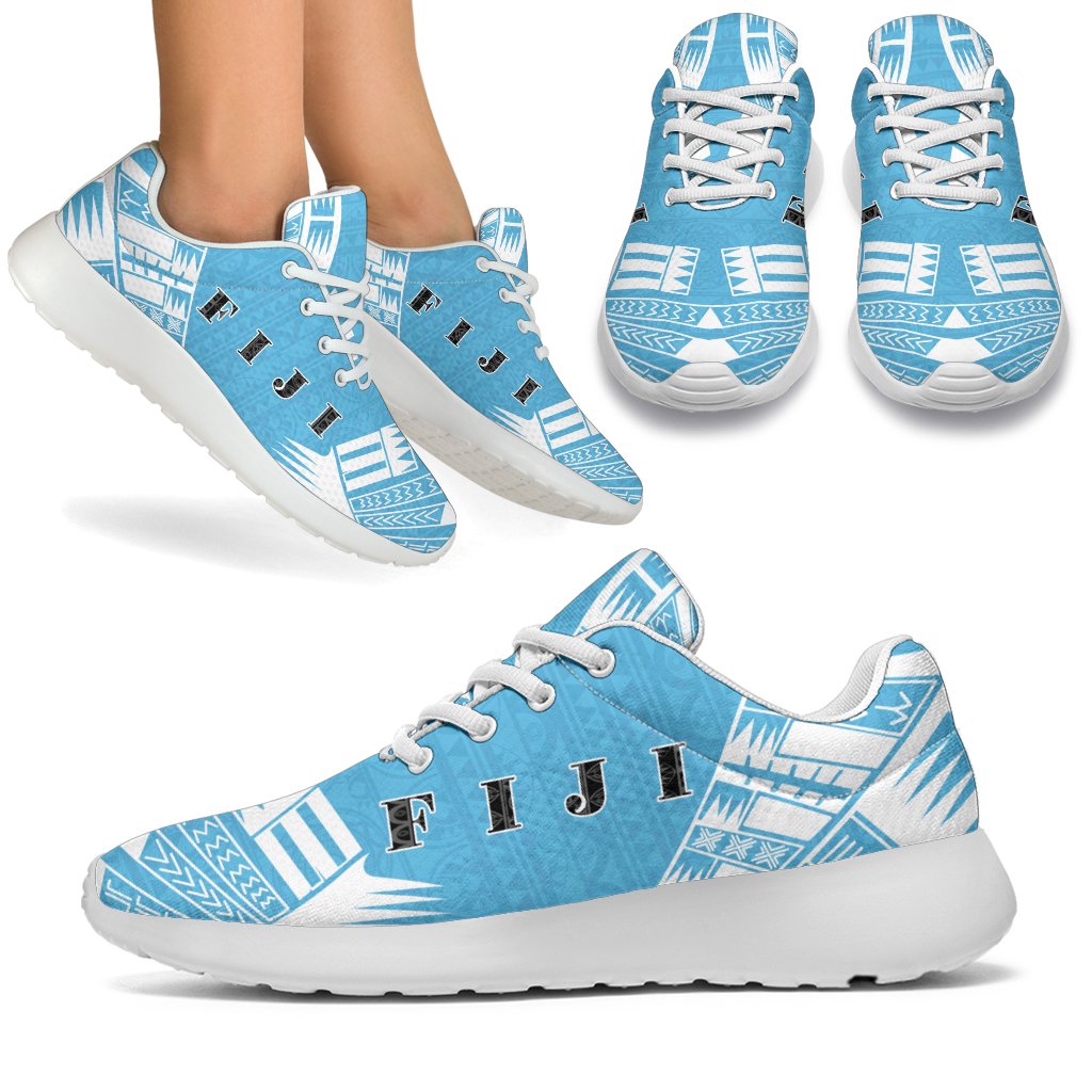 Fiji Sport Sneakers - Polynesian Tattoo Flag White - Polynesian Pride