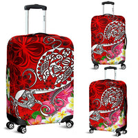 Polynesian Luggage Covers - Turtle Plumeria Red Color - Polynesian Pride