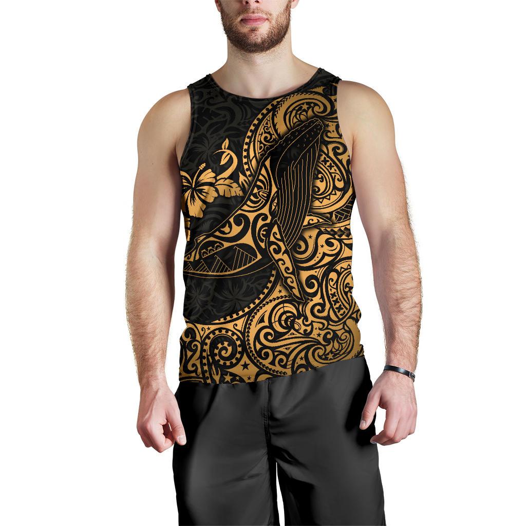 Polynesian Hawaii Men's Tank Top - Polynesian Golden Humpback Whale - Polynesian Pride