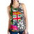 Fiji Women's Racerback Tank White - Turtle Plumeria Banana Leaf - Polynesian Pride