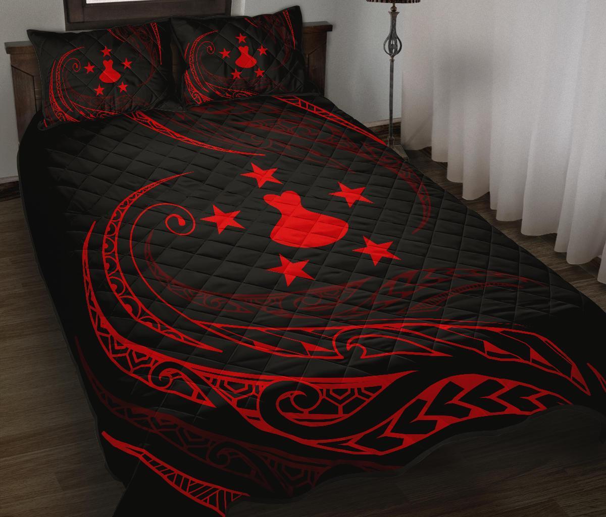 Austral Islands Quilt Bed Set - Red - Frida Style - Polynesian Pride