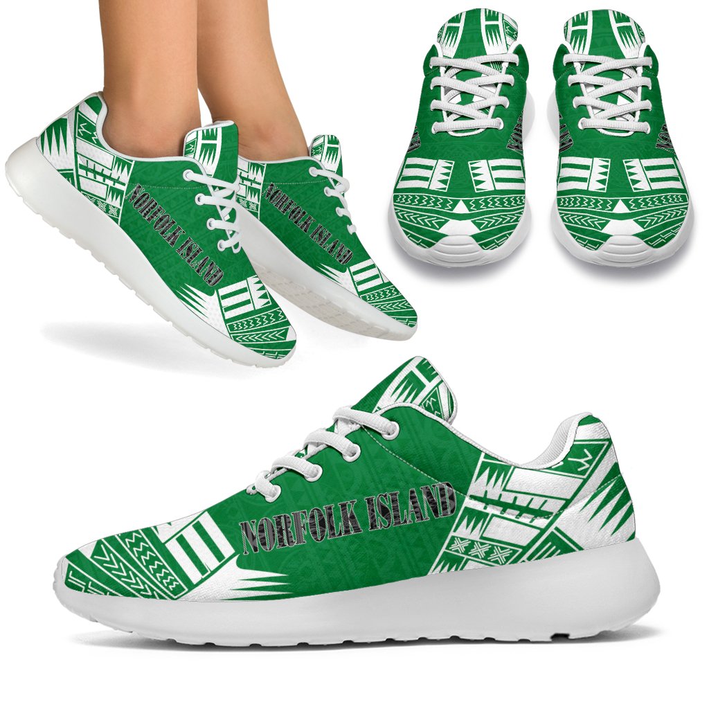 Norfolk Island Sport Sneakers - Polynesian Tattoo Flag White - Polynesian Pride