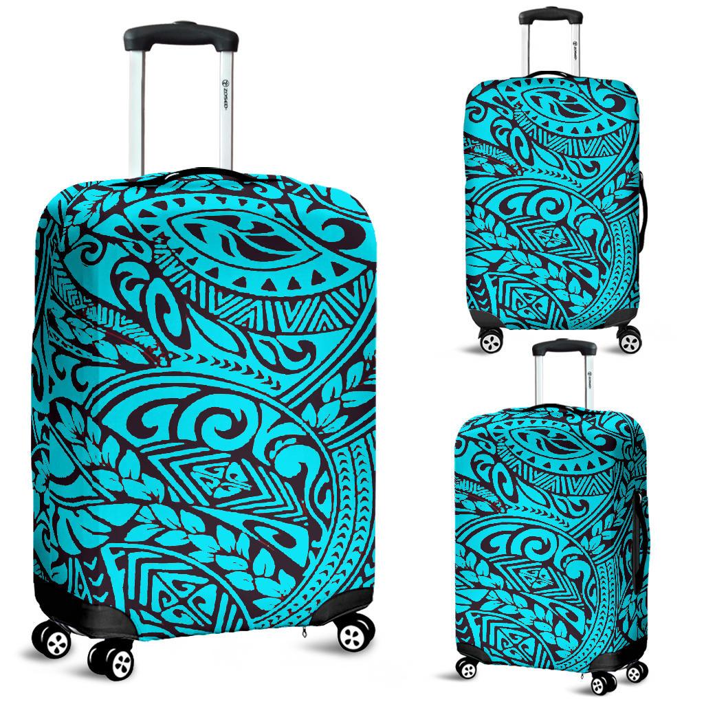 Polynesian Luggage Cover 39 Cyan-Black - Polynesian Pride