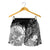 Tahiti Custom Personalised Women's Shorts - Humpback Whale with Tropical Flowers (White) - Polynesian Pride