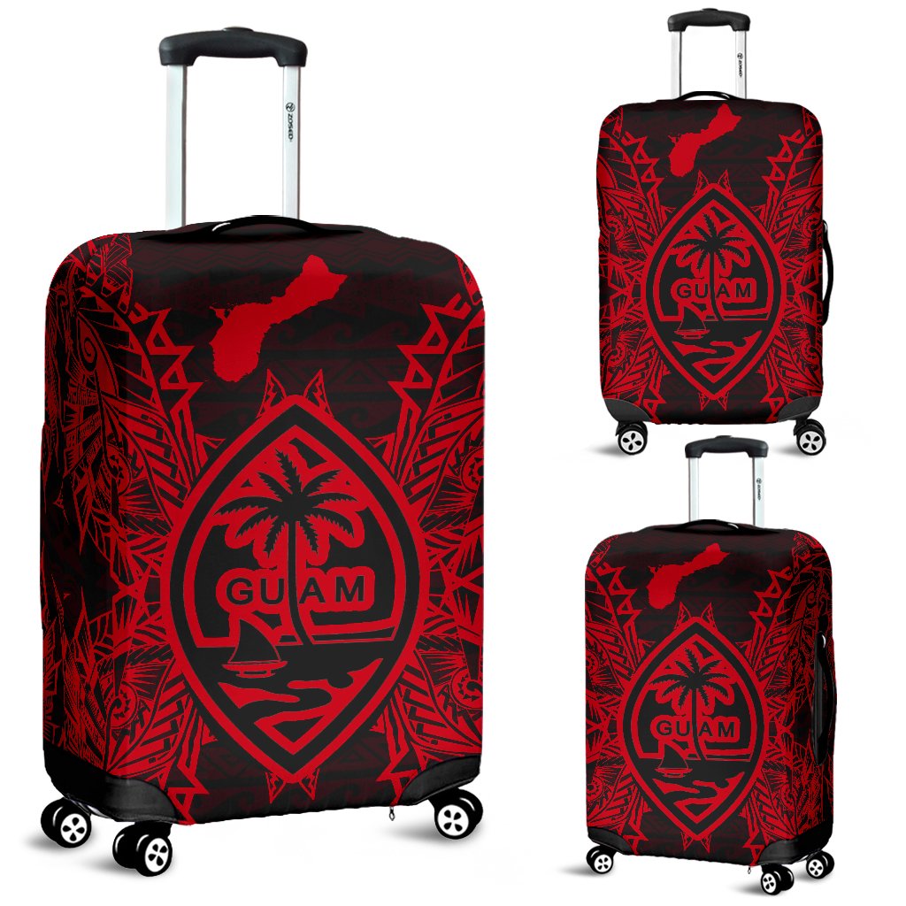 Guam Polynesian Luggage Covers Map Red Red - Polynesian Pride