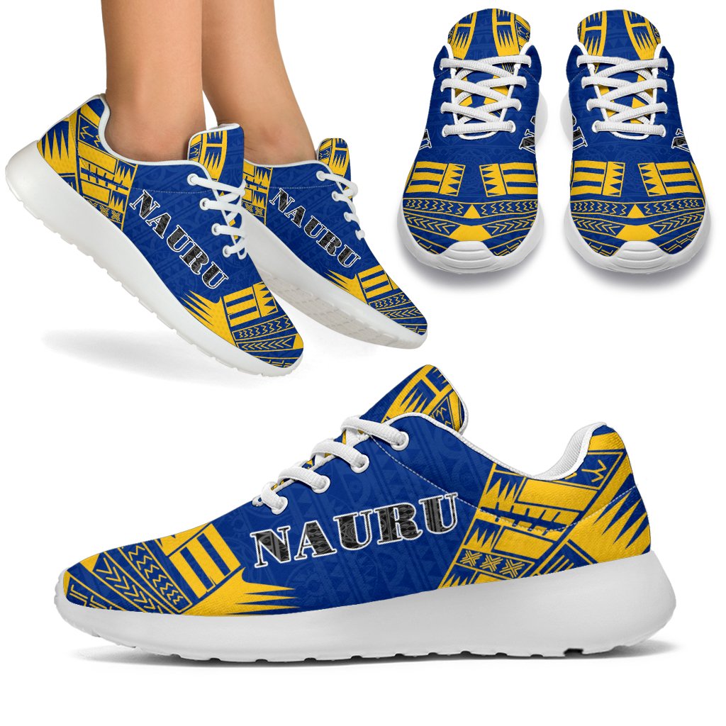 Nauru Sport Sneakers - Polynesian Tattoo Flag White - Polynesian Pride