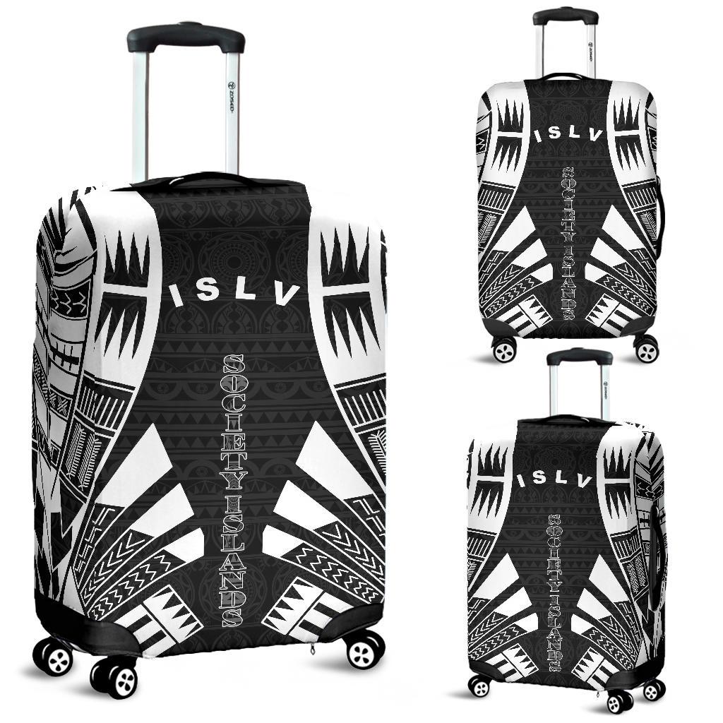Society Islands Luggage Cover - Polynesian Tattoo Black Black - Polynesian Pride