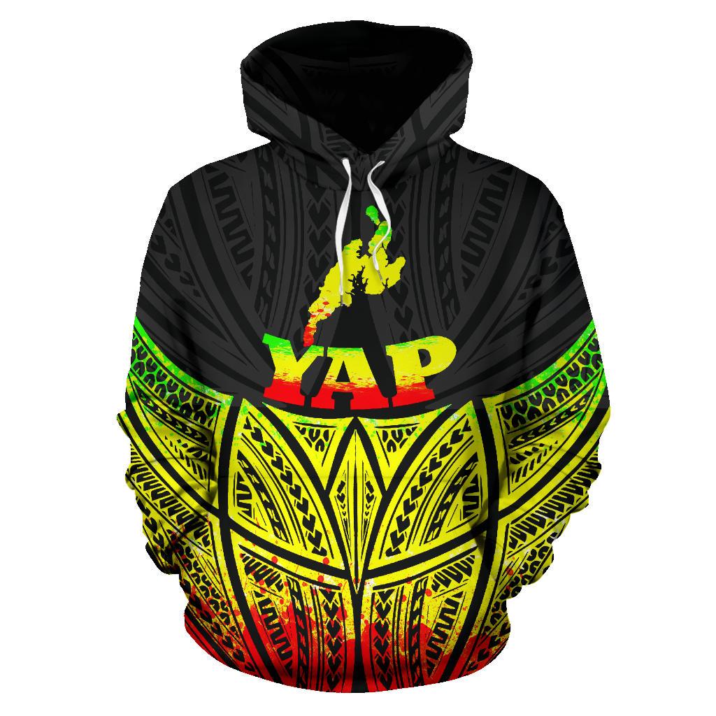 Yap Polynesian Hoodie Reggae Pride Map nd Seal - Polynesian Pride