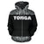 Tonga All Over Zip up Hoodie Polynesian Black and White - Polynesian Pride