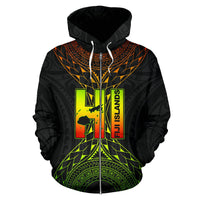 Fiji Map All Over Zip up Hoodie Polynesian Style - Polynesian Pride