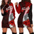 American Samoa Polynesian Hoodie Dress - Coat Of Arm With Hibiscus Red - Polynesian Pride