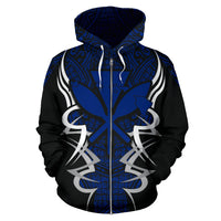 Kanaka Map Zip up Hoodie Blue Armor Style - Polynesian Pride