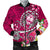 Guam Men's Bomber Jacket - Turtle Plumeria (Pink) Pink - Polynesian Pride