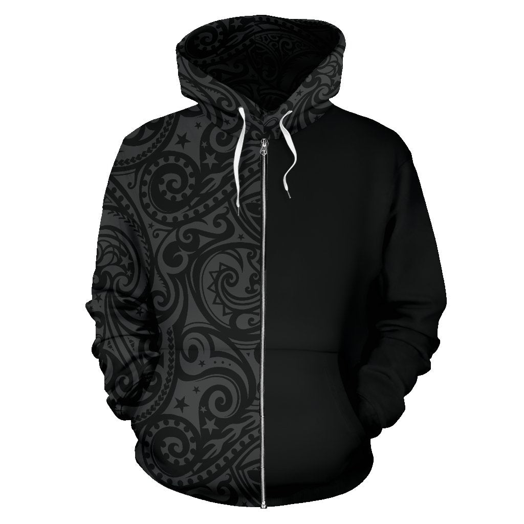 Polynesian Hoodie Zip up Half Style 01 - Polynesian Pride