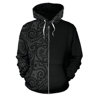 Polynesian Hoodie Zip up Half Style 01 - Polynesian Pride