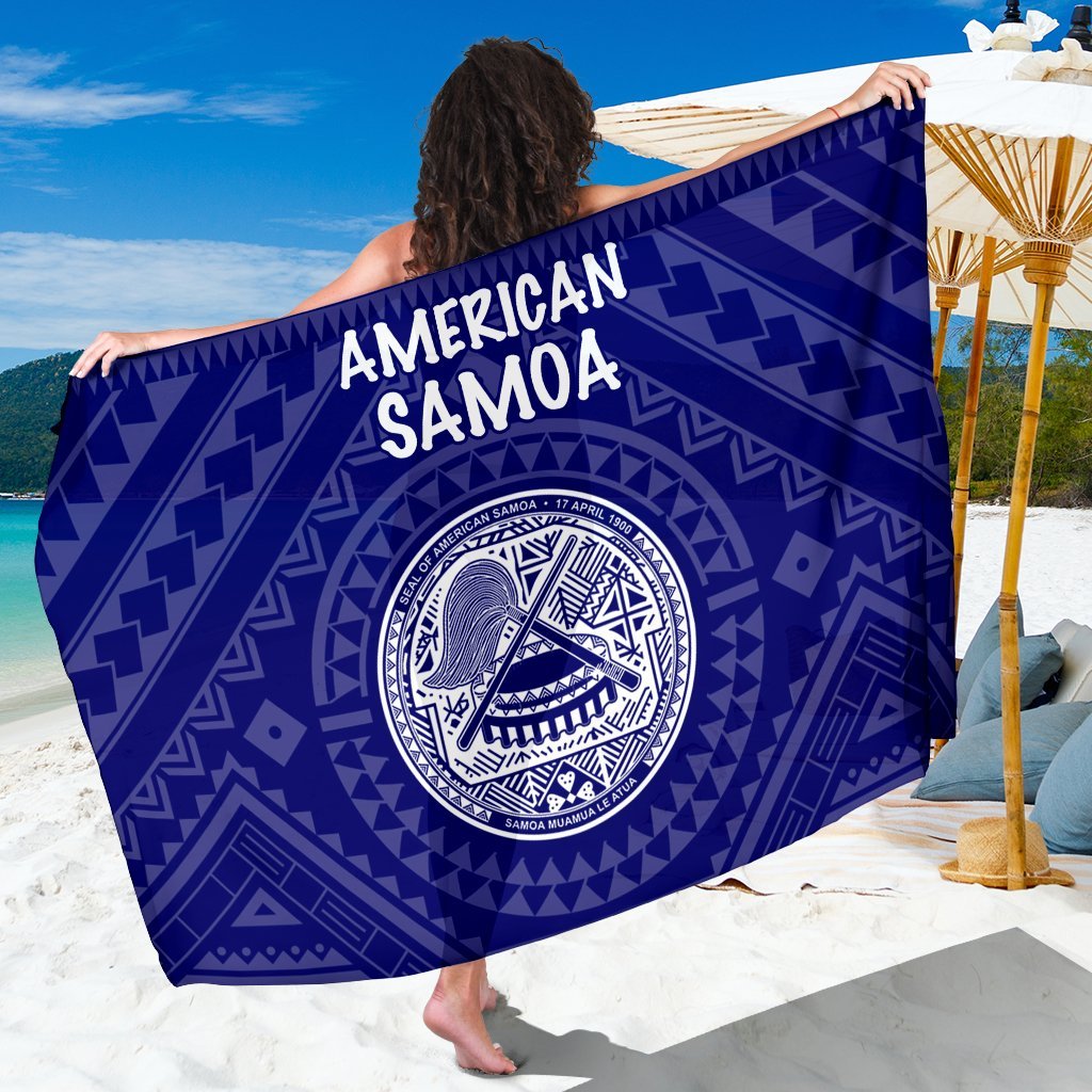 American Samoa Sarong - Seal In Polynesian Tattoo Style ( Blue) One Style One Size Blue - Polynesian Pride