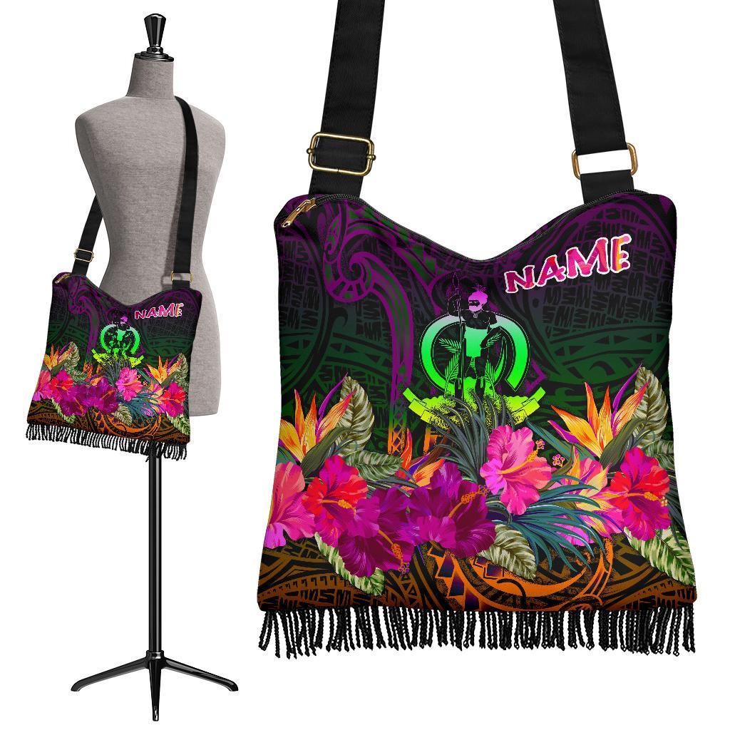 Vanuatu Personalised Crossbody Boho Handbag - Summer Hibiscus One Style One Size Reggae - Polynesian Pride
