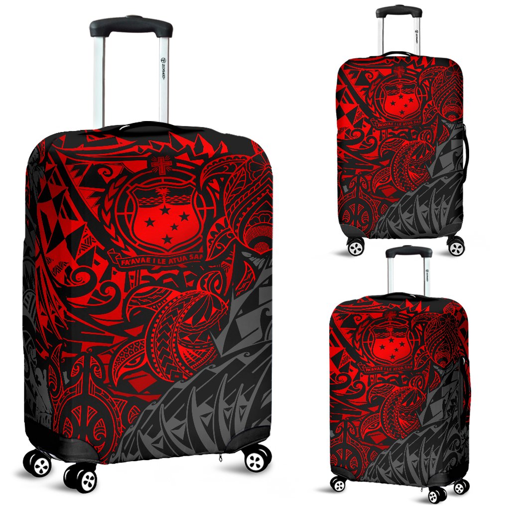 Samoa Polynesian Luggage Covers - Red Turtle Flowing Red - Polynesian Pride