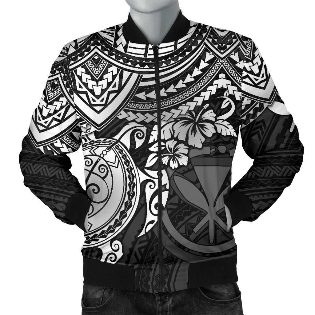 Polynesian Hawaii Bomber Jacket (Men) - White Turtle White - Polynesian Pride