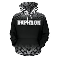 RAPHSON All Over Hoodie PP1347 Unisex Black - Polynesian Pride