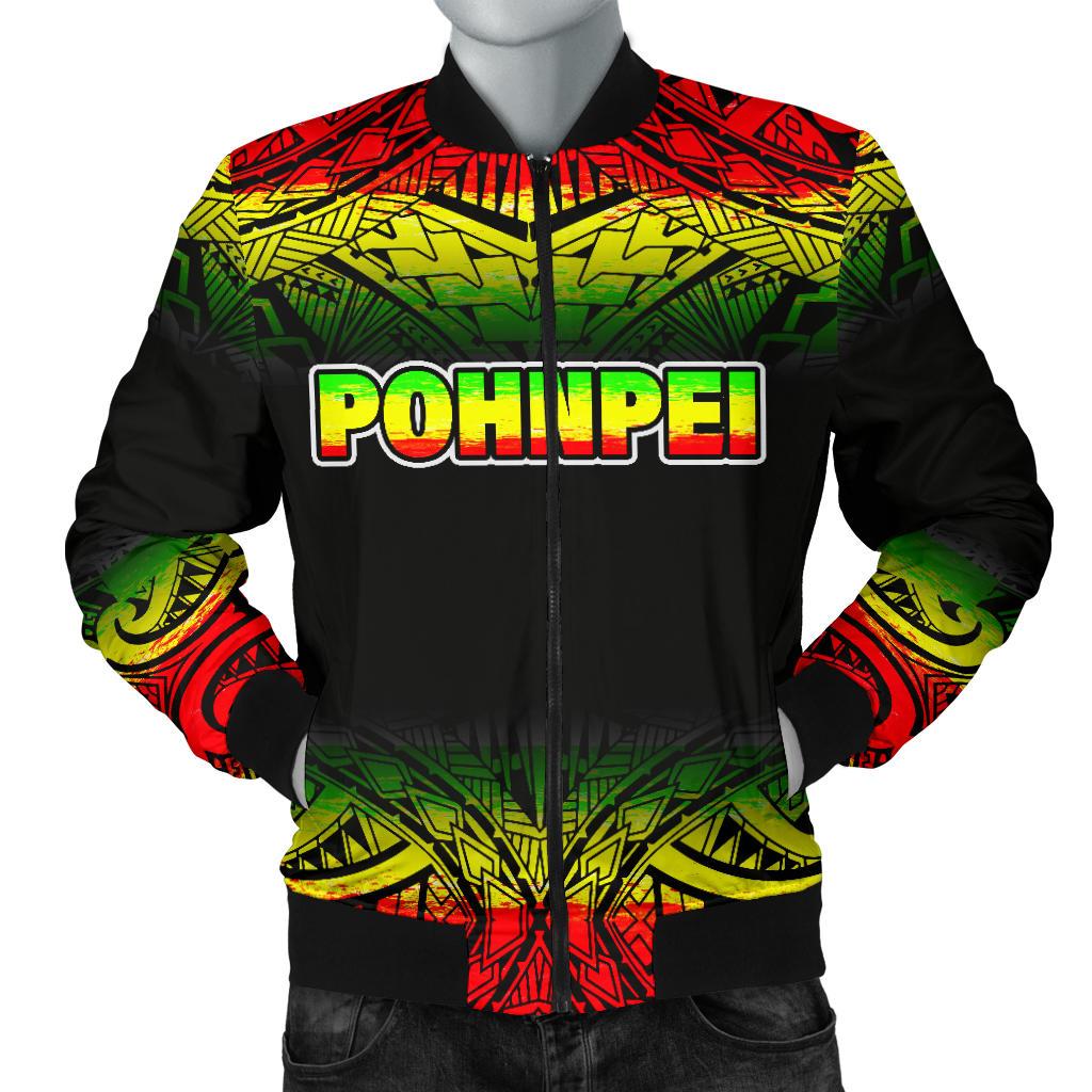 Pohnpei Men's Bomber Jacket - Fog Reggae Style Reggae - Polynesian Pride