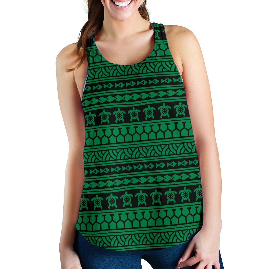 Polynesian Tattoo tribal Green Women's Racerback Tank Top Green - Polynesian Pride