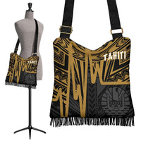 Tahiti Boho Handbag - Tahiti Seal In Heartbeat Patterns Style (Gold) - Polynesian Pride