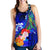 Tahiti Women's Racerback Tank - Humpback Whale with Tropical Flowers (Blue) - Polynesian Pride