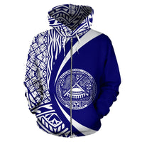 American Samoa Polynesian Zip up Hoodie Circle Style 05 Unisex Art - Polynesian Pride