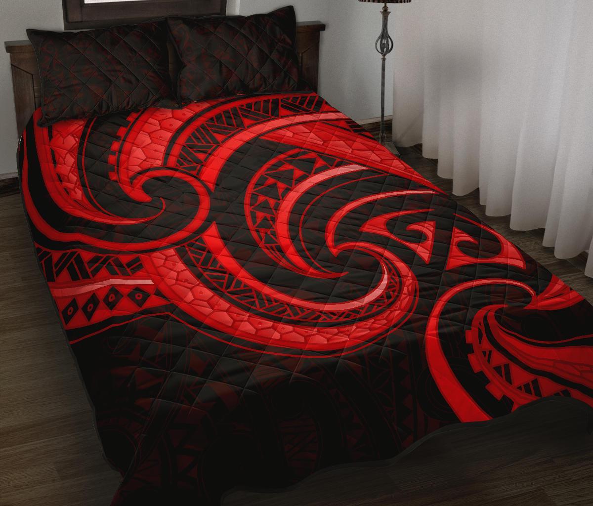 New Zealand Maori Mangopare Quilt Bed Set Polynesian - Red Red - Polynesian Pride