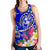 Tonga Custom Personalised Women's Racerback Tank - Turtle Plumeria (Blue) - Polynesian Pride