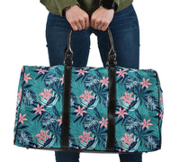 Hawaii Tropical Monstera Leaf Blue Hawaii Travel Bag Travel Bag One size Black - Polynesian Pride