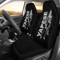 Yap Polynesian Car Seat Covers - Micronesia Yapese Warrior Universal Fit Black - Polynesian Pride