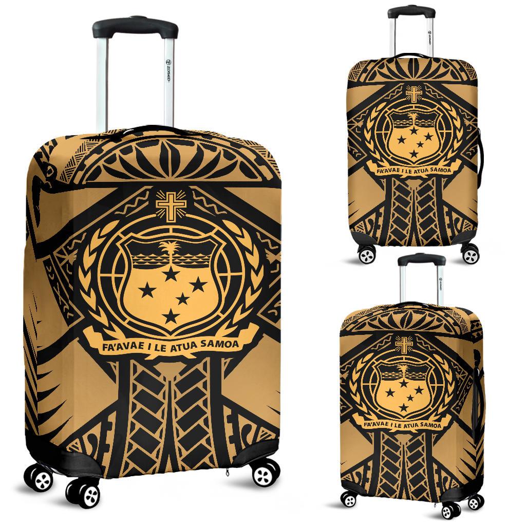 Samoa Polynesian Luggage Covers - Samoa Gold Seal with Polynesian Tattoo - Polynesian Pride