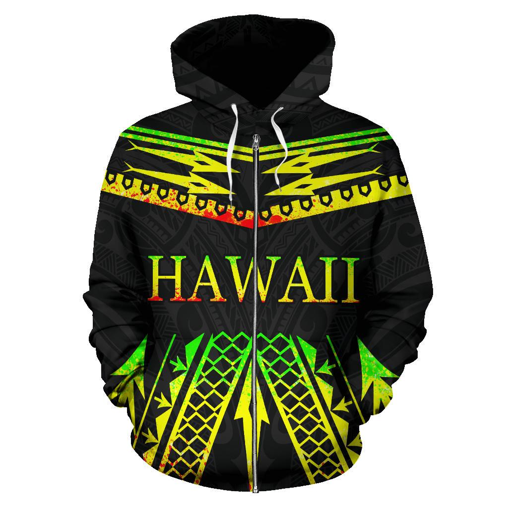 Hawaii Polynesia All Over Zip Hoodie - Polynesian Pride
