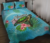 Ohana Hibiscus Ocean Turtle Sea Quilt Bed Set - Polynesian Pride