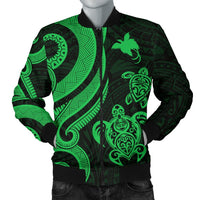 Papua New Guinea Men's Bomber Jacket - Green Tentacle Turtle Green - Polynesian Pride