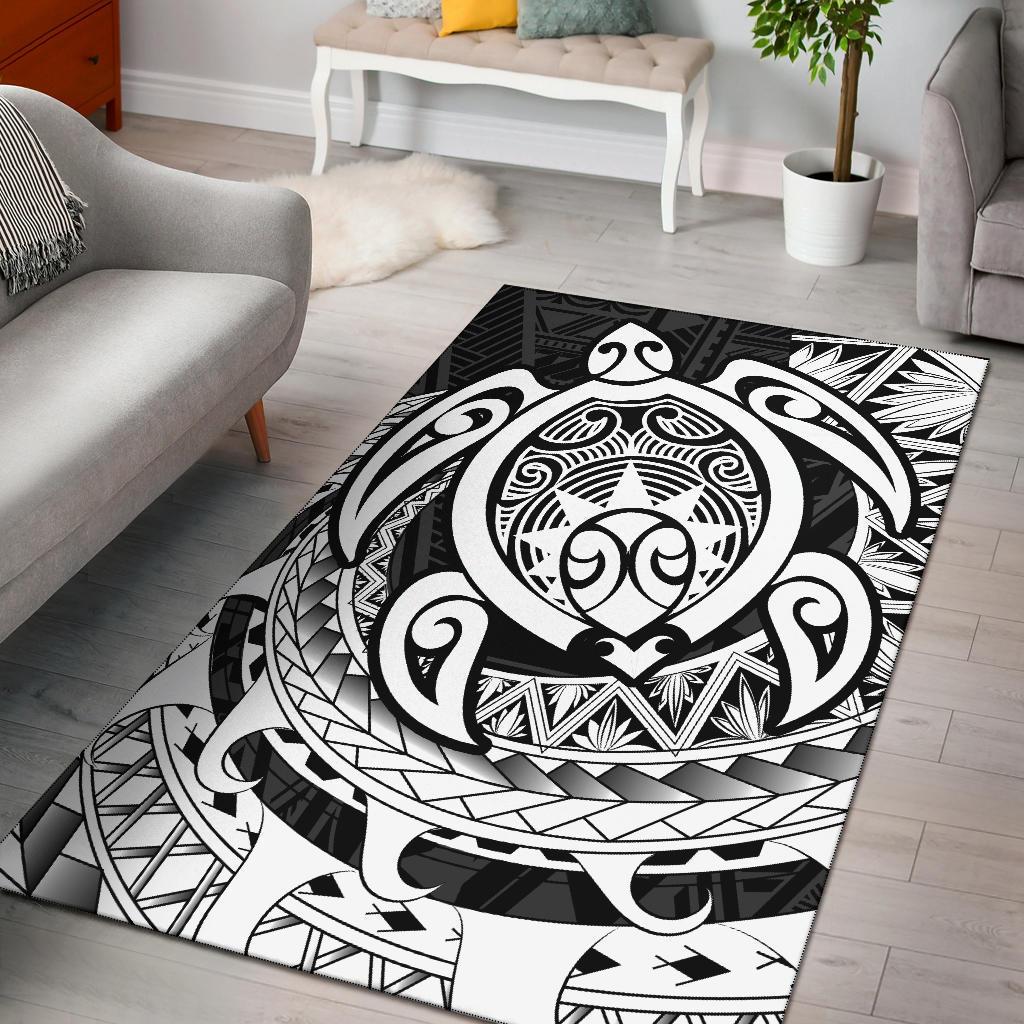 Hawaii Polynesian Turtle Rug - White White - Polynesian Pride